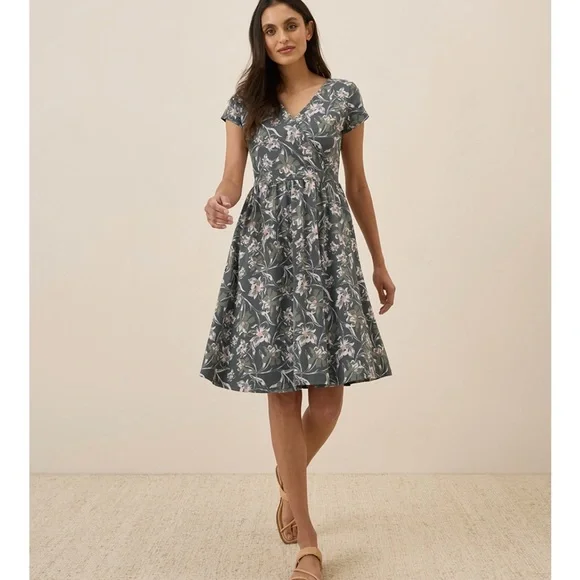 Pact | Dresses | Pact Fit Flare Crossover Dress | Poshmark